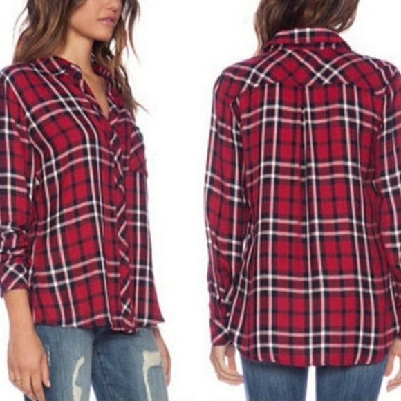 Rails Hunter Plaid Button Down Shirt Red Black White - Picture 6 of 8